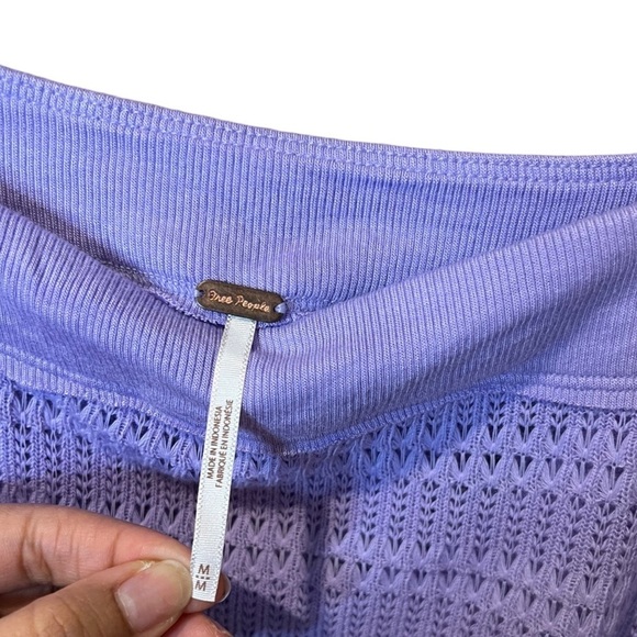 Free People Sistine Hacci Purple Off the Shoulder Sweater Size M - Picture 4 of 6